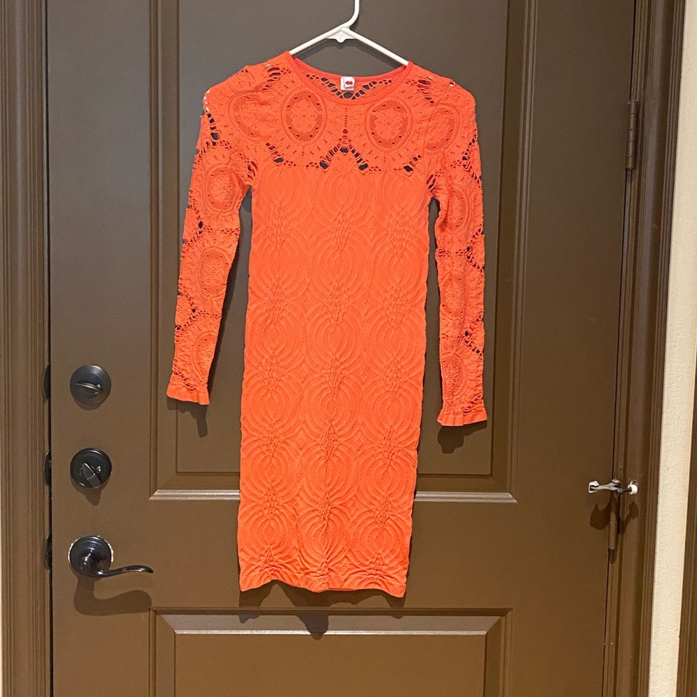Orange bodycon dress